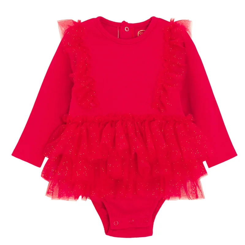 كول كلوب من سمييك قطن أحمر بأكمام طويلة